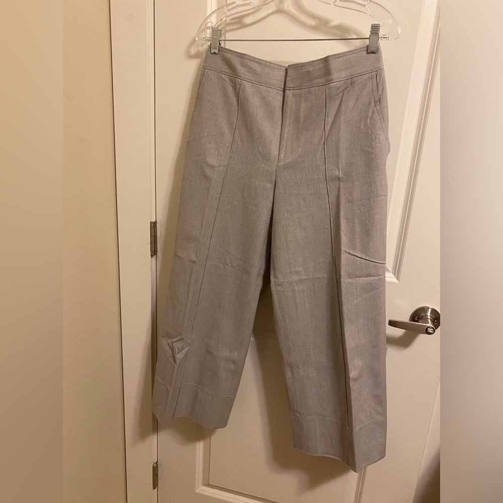 Club Monaco Grey Wide Leg Cropped Trouser